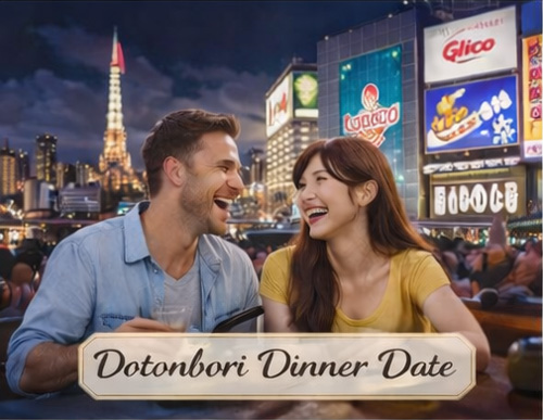 Osaka nanba shopping date in Dotonbori