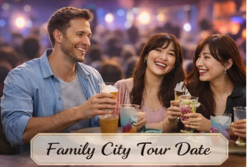 Family sightseeing date in Japan